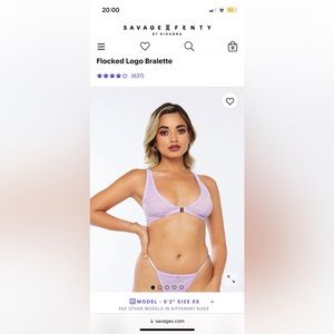Flocked Logo Bralette - Purple Lavender
